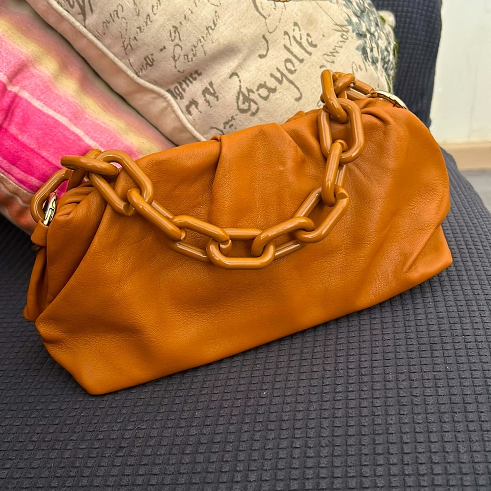 Tan leather purse